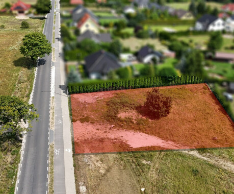 Kotuń – działka budowlana 1374 m² z mediami , 5 min od Piły, okolica domów