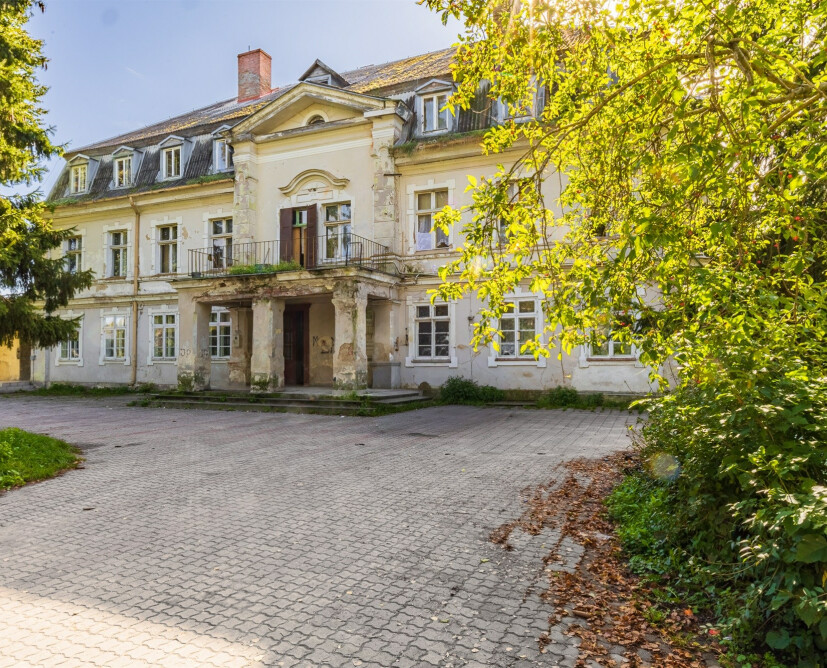 Zabytkowy pałac w Nowinach koło Dzierzgonia na sprzedaż. - 1