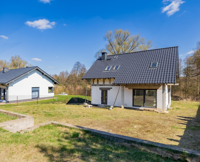 Dom w stanie surowym zamkniętym, Stara Łubianka, działka 1252 m2, projekt ARCHON - 1